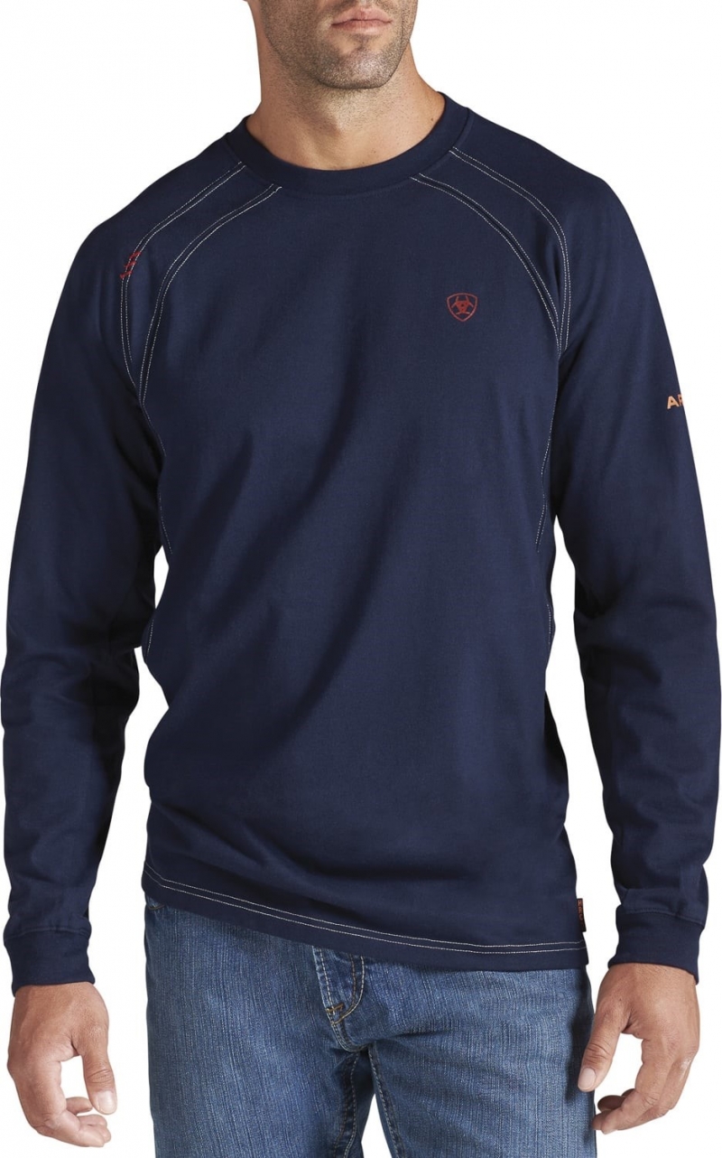 Ariat FR Work Crewneck L/S Shirt - Navy