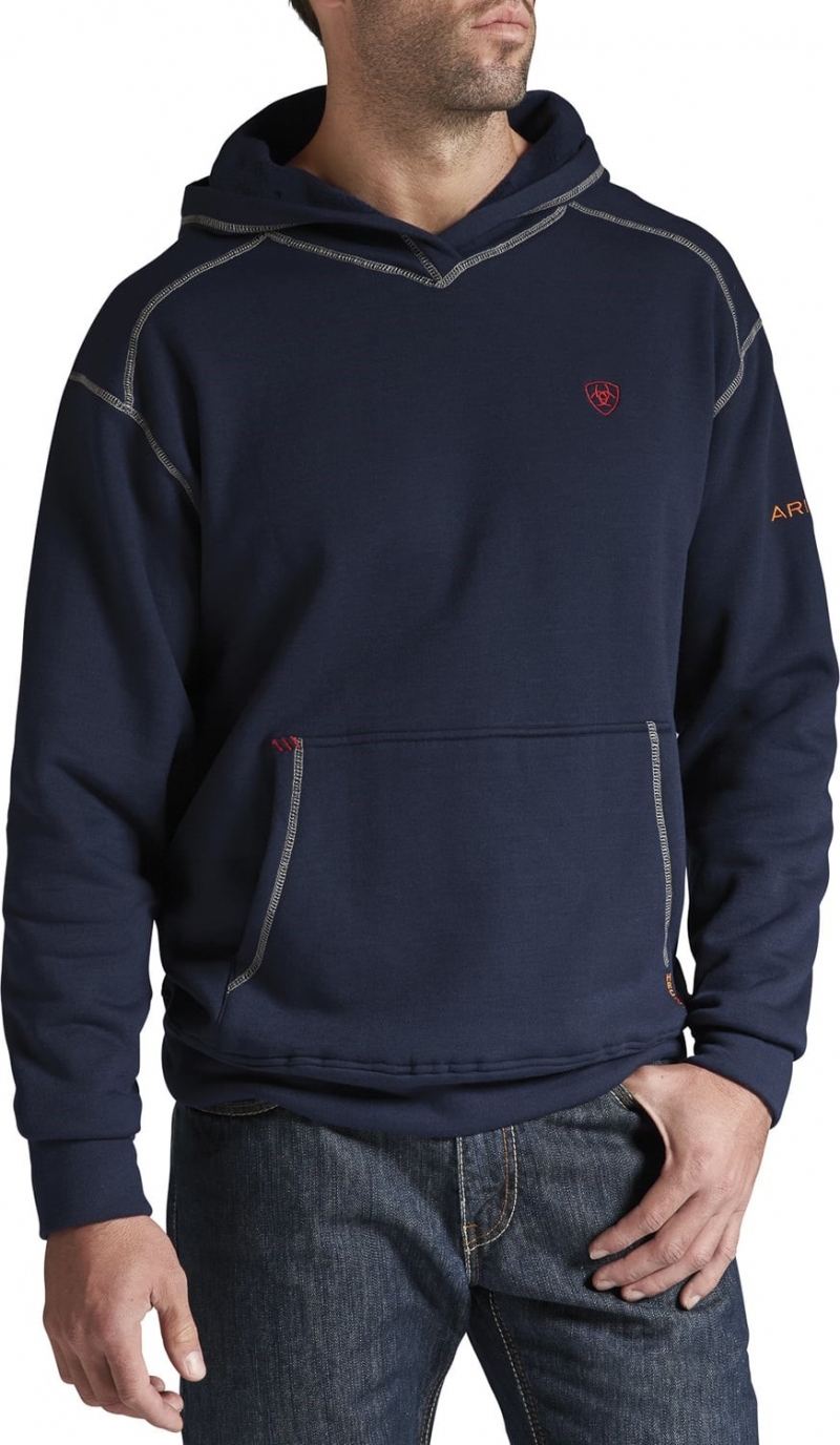 Ariat FR Polartec Hooded Pullover Sweatshirt - Navy