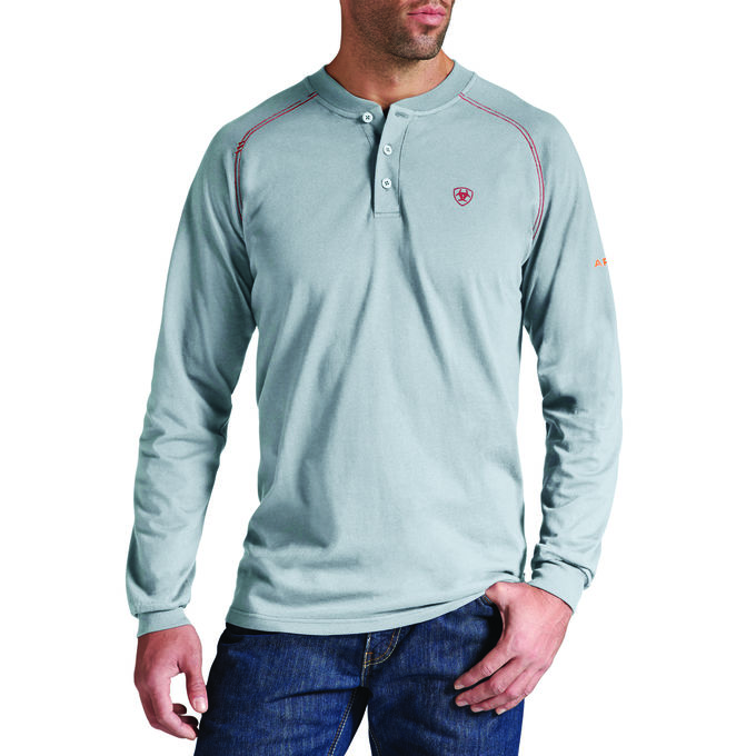 Ariat FR Work Henley L/S Shirt - Silver Fox