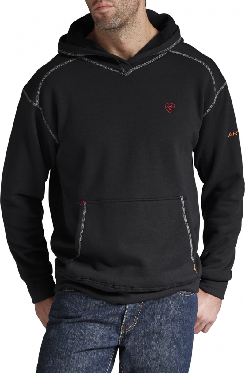 Ariat FR Polartec Hooded Pullover Sweatshirt - Black