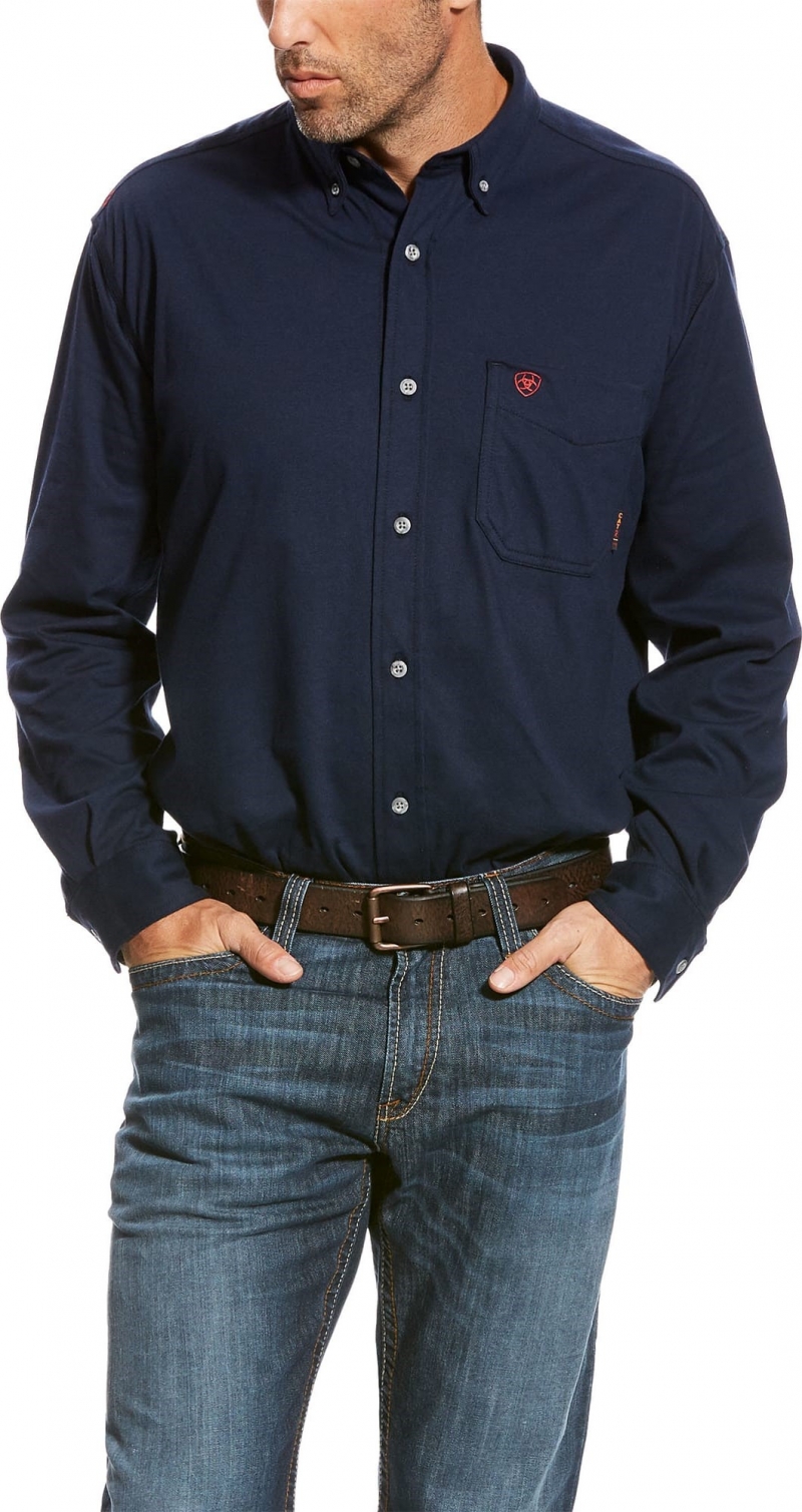 *SALE* ONLY M - L - XL - 2XL LEFT!! Ariat FR Button Front AC Work Shirt - Navy