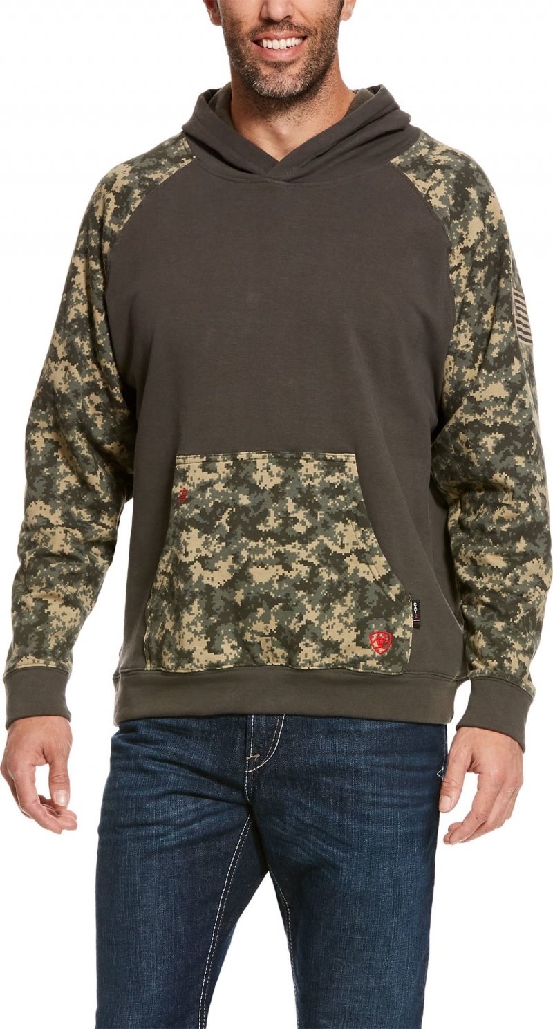 Ariat FR Durastretch™ Patriot Hooded Pullover Sweatshirt - Sage Digi Camo