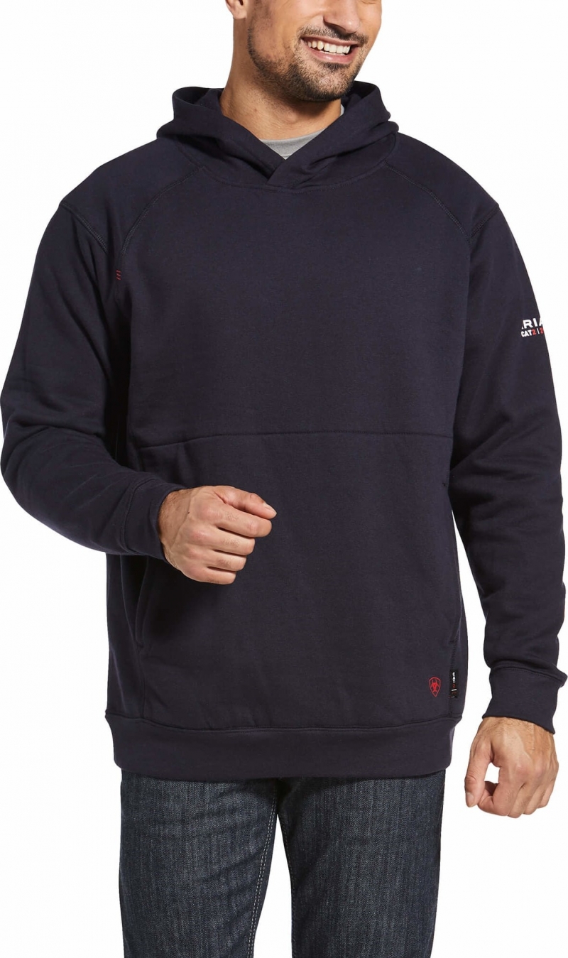 Ariat FR Rev Hooded Pullover Sweatshirt - Navy