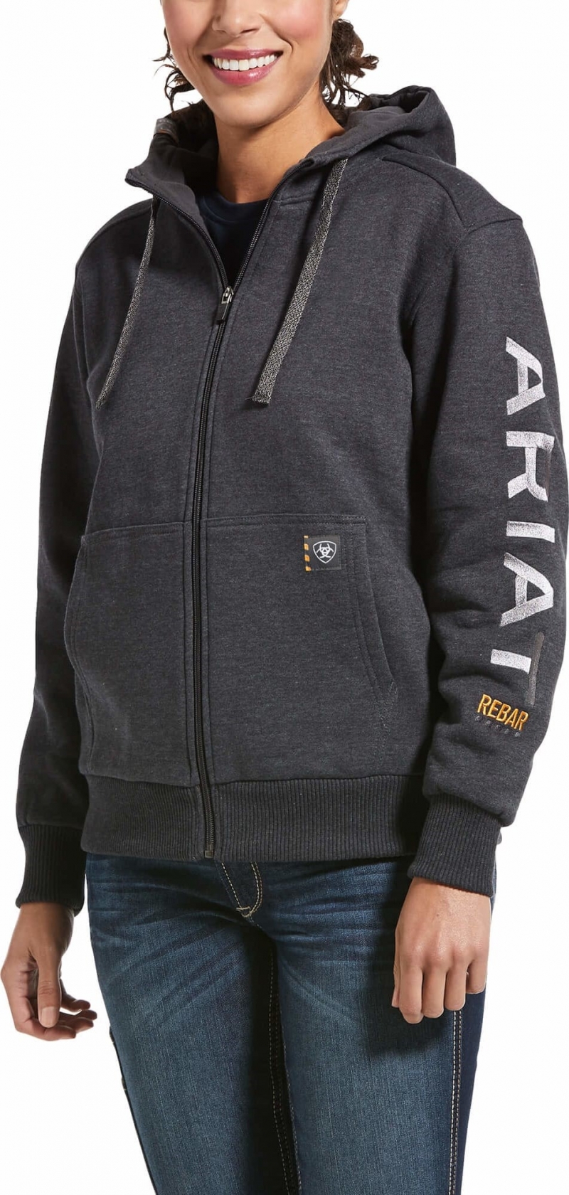 Ariat Women's Rebar All Weather Full Zip Hoodie - Charcoal Heather