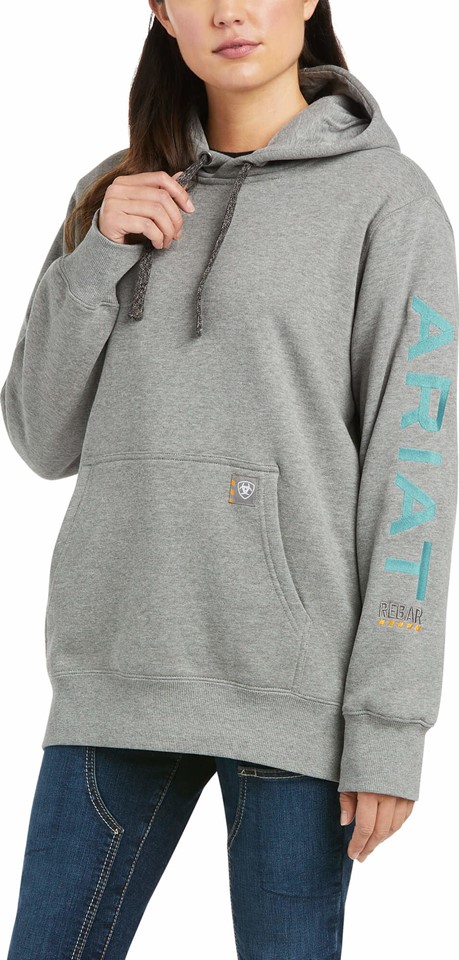 Ariat Women's Rebar Graphic Pullover Hoodie - Heather Grey