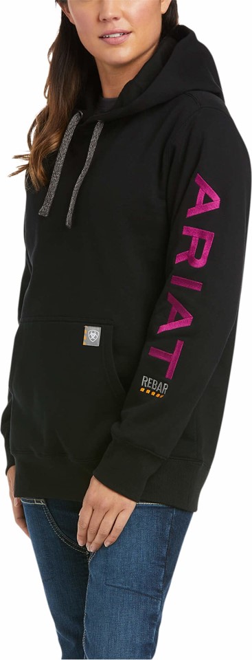 Ariat Women's Rebar Graphic Pullover Hoodie - Black/ Purple