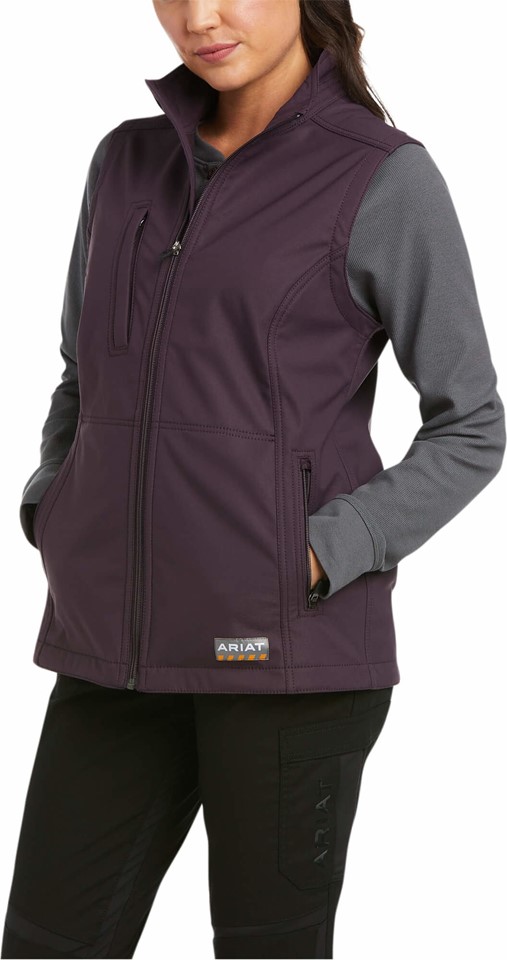 Ariat Women's Rebar Stretch Canvas Softshell Vest - Plum Perfect