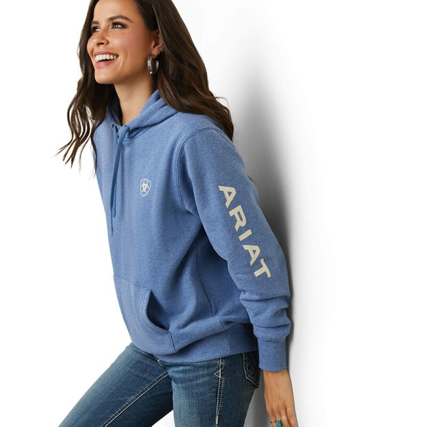 Ariat Women's Logo Hoodie - Blue Heather