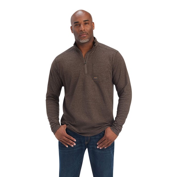 Ariat Rebar Foundation Quarter-Zip L/S Shirt - Wren Heather