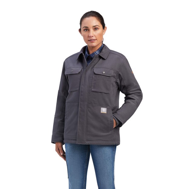 Ariat Women's Rebar DuraCanvas Sherpa-Lined Coat - Rebar Grey