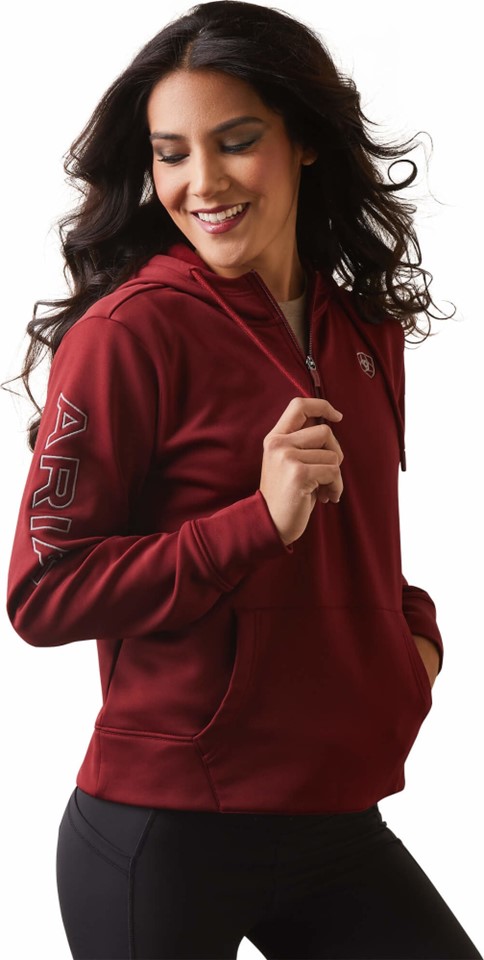 Ariat Women's TEK Hooded Sweatshirt - Pomegranate