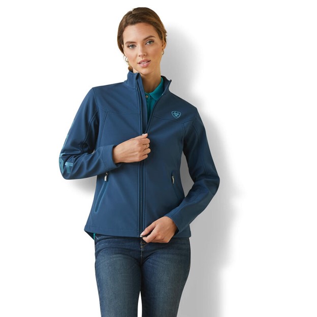 Ariat Women's New Team Softshell Full Zip Jacket - Deep Petroleum