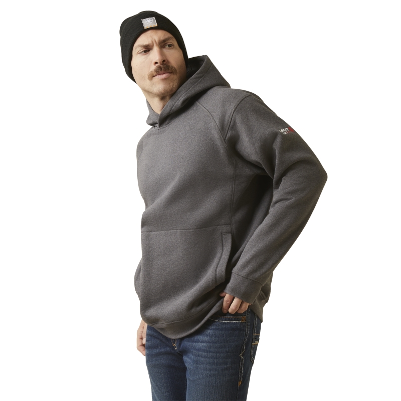 Ariat FR Rev Hooded Pullover Sweatshirt - Charcoal Heather