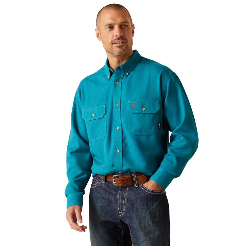 Ariat FR Button Front Air Inherent Work Shirt - Aqua