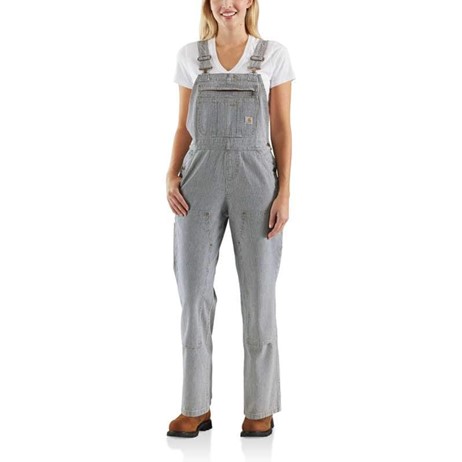 Carhartt Relaxed Fit Denim Railroad Stripe Bib Overall