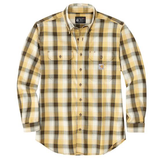 Carhartt FR Button Front Force Rugged Flex Original Fit Twill Plaid Shirt