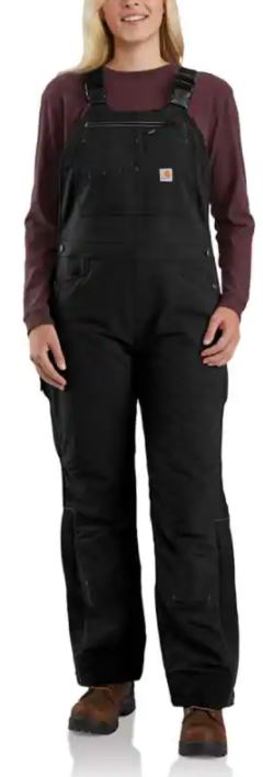 ***ONLY THREE LEFT 1-MED 2- LG***Carhartt Women's Super Dux Relaxed Fit Sherpa Lined Bib Overall - Black