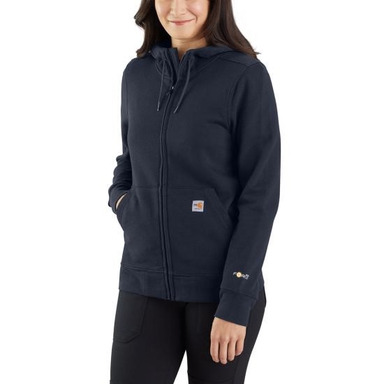 Carhartt Women's FR Force Relaxed Fit Midweight Hooded Zip-Front Sweatshirt - Navy