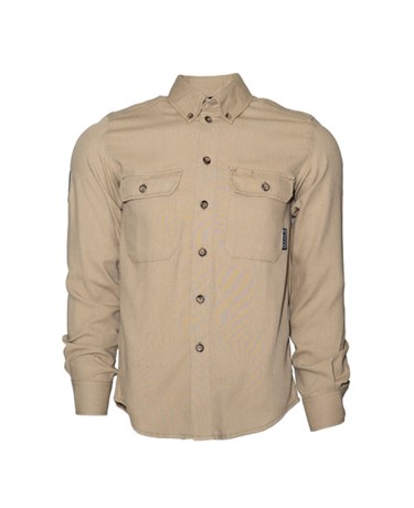 *SALE* ONLY (1) MEDIUM LEFT!! Dragonwear FR Button Front High Line Work Shirt - Khaki