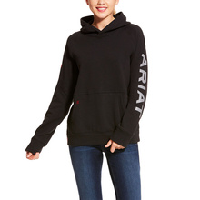 Ariat Women's FR Primo Fleece Logo Hooded Pullover Sweatshirt - Black