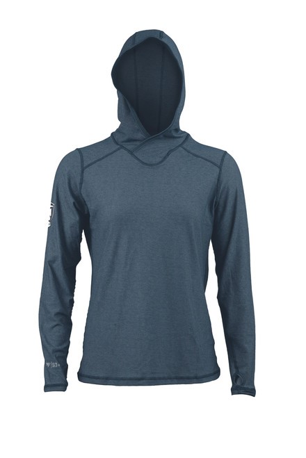 Dragonwear Women's Pro Dry Tech Hooded L/S Shirt - Navy Heather