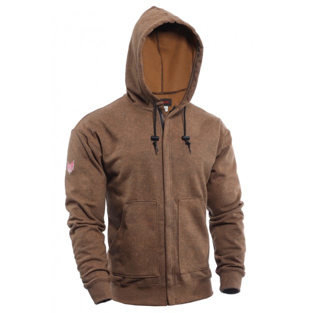 NSA FR DRIFIRE Heavyweight Tacoma Hooded Zip-Front Sweatshirt - Brown Multi