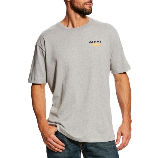 Ariat Rebar Cotton Strong Logo Crewneck S/S Shirt - Heather Gray