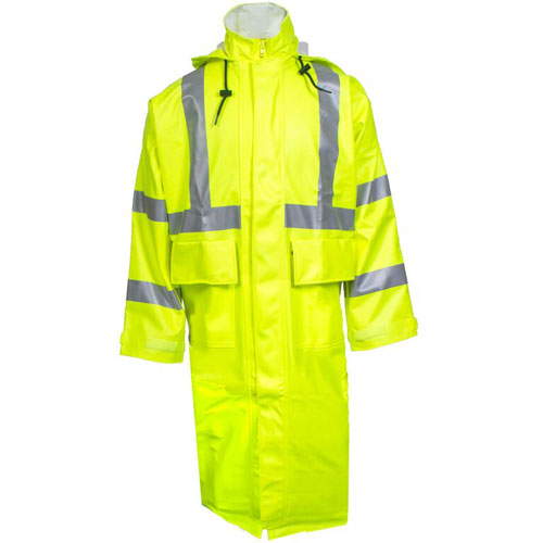 NSA FR Waterproof HI-VIS Trench Coat Class 3