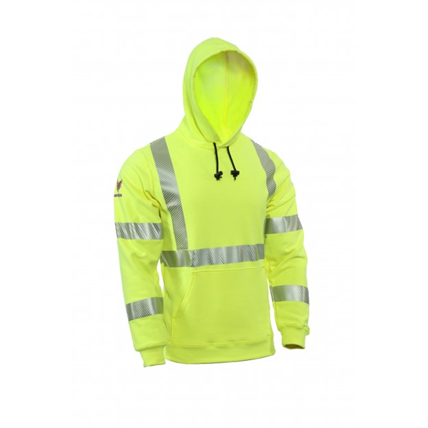 NSA DriFire FR HI-VIS Class 3 DRIFIRE Midweight Hooded Pullover Sweatshirt - Hi-Vis Yellow