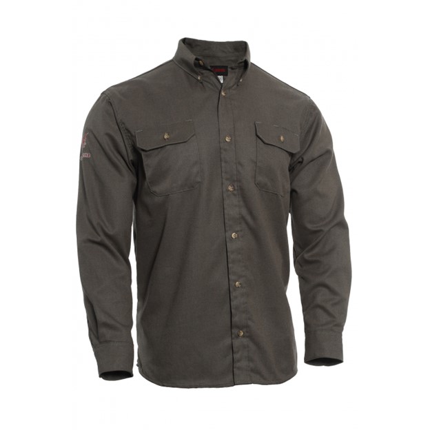 NSA FR Button Front DRIFIRE TECGEN Select Work Shirt - Grey