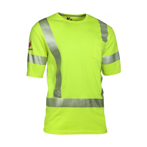 NSA DriFire FR HI-VIS Dual Hazard Class 3 S/S Pocket Crewneck