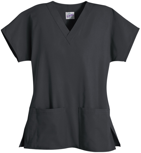 S.C.R.U.B.S. 100% Cotton Unisex 2 Pocket V-Neck Scrub Top